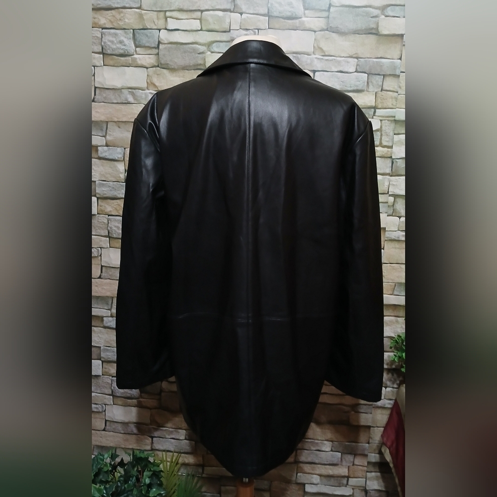 New XL Fahsyee Women's Faux Leather Blazer Jacket Bikercore Grunge - Picture 4 of 7